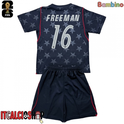 Stati Uniti Alex Freeman #16 Seconda Maglia Bambino Mondiali 2026 Manica Corta (+ Pantaloni corti)